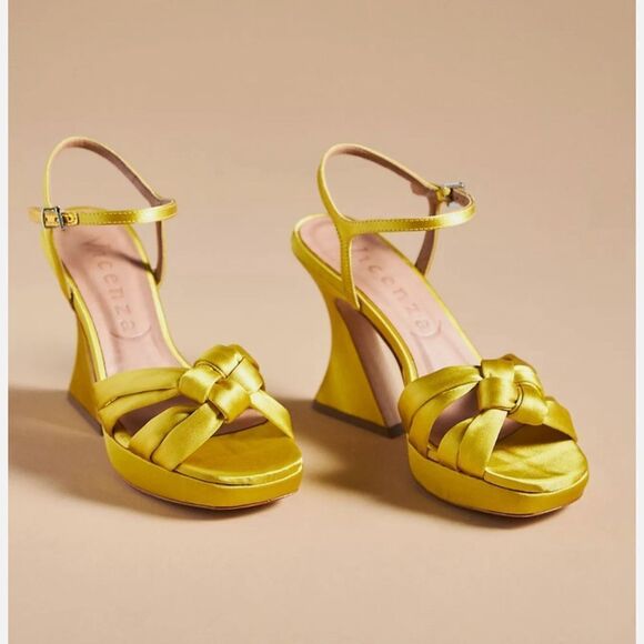 Vicenza Veneto knotted heels in mustard sz 38 - 7/7.5 US - Picture 3 of 7